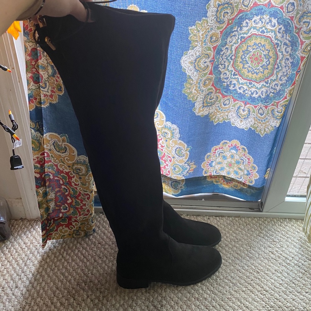 Brand new over the knee black suede boots size 8